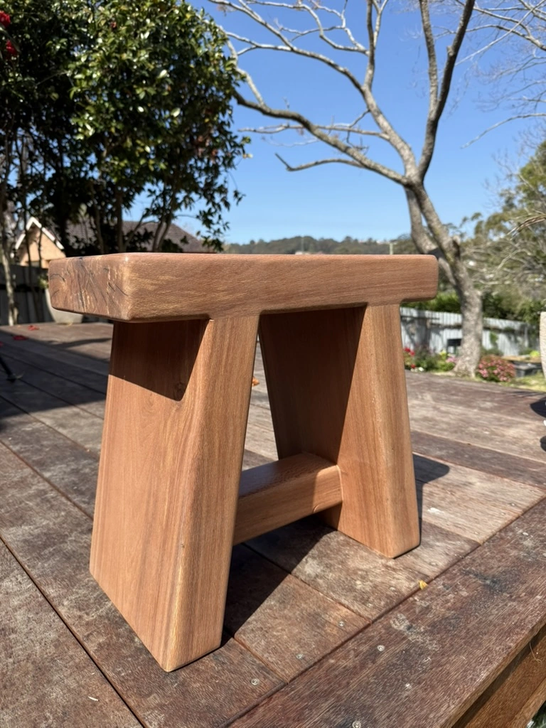 Silky oak side table profile and stretcher